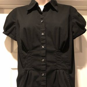 LOFT Women’s Short Sleeve Black Blouse